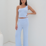 Blue Knit Pant