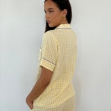 Yellow Gingham Short PJ Top