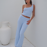 Blue Knit Pant