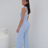 Blue Knit Pant