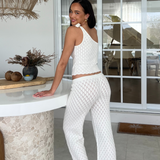 White Knit Pant