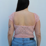 Pink Lace Sleeve Top