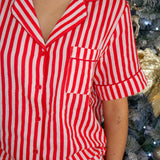 Candy Cane Short PJ Top